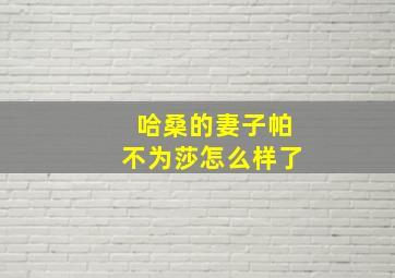 哈桑的妻子帕不为莎怎么样了