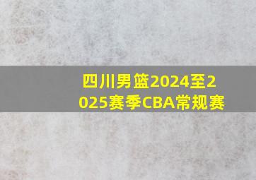 四川男篮2024至2025赛季CBA常规赛