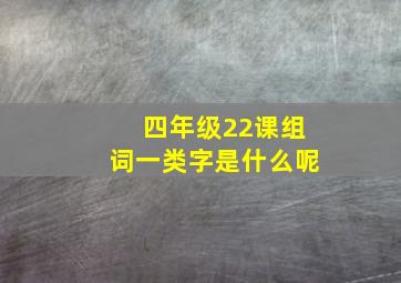 四年级22课组词一类字是什么呢