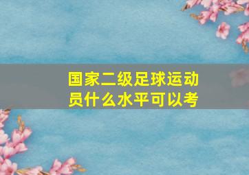 国家二级足球运动员什么水平可以考