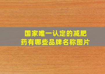 国家唯一认定的减肥药有哪些品牌名称图片