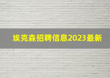 埃克森招聘信息2023最新