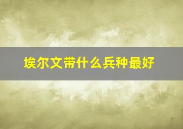 埃尔文带什么兵种最好