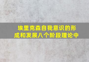 埃里克森自我意识的形成和发展八个阶段理论中