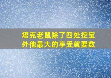 塔克老鼠除了四处挖宝外他最大的享受就要数