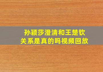 孙颖莎澄清和王楚钦关系是真的吗视频回放