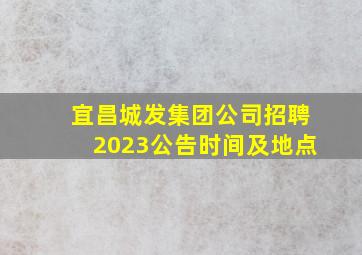 宜昌城发集团公司招聘2023公告时间及地点