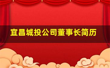 宜昌城投公司董事长简历