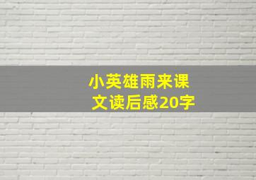 小英雄雨来课文读后感20字