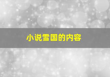 小说雪国的内容