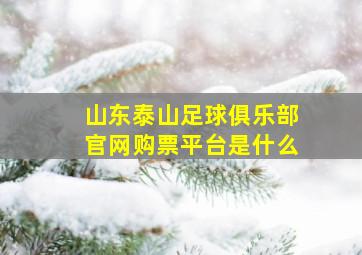 山东泰山足球俱乐部官网购票平台是什么