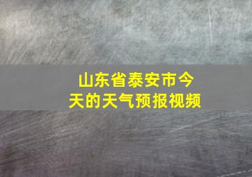 山东省泰安市今天的天气预报视频