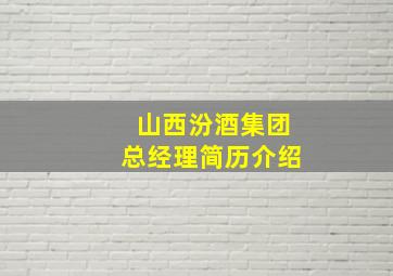 山西汾酒集团总经理简历介绍