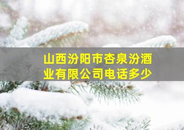 山西汾阳市杏泉汾酒业有限公司电话多少