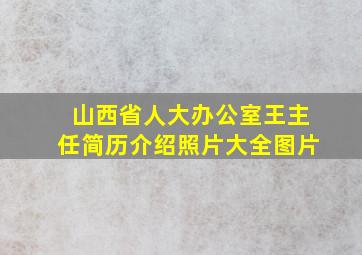 山西省人大办公室王主任简历介绍照片大全图片