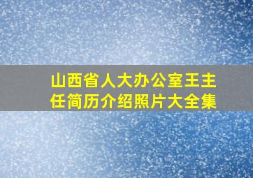 山西省人大办公室王主任简历介绍照片大全集