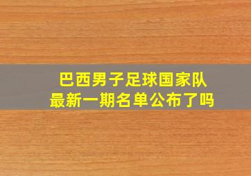 巴西男子足球国家队最新一期名单公布了吗