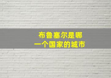 布鲁塞尔是哪一个国家的城市