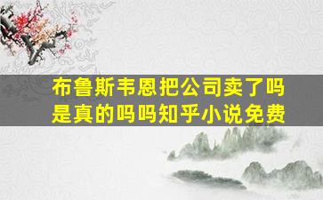 布鲁斯韦恩把公司卖了吗是真的吗吗知乎小说免费