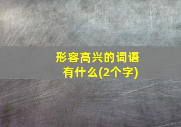 形容高兴的词语有什么(2个字)