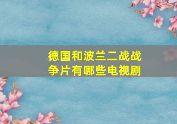 德国和波兰二战战争片有哪些电视剧