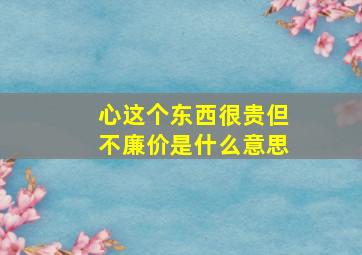 心这个东西很贵但不廉价是什么意思