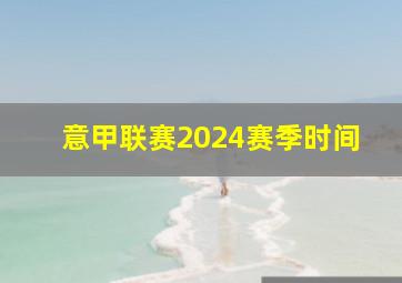 意甲联赛2024赛季时间