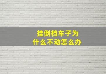 挂倒档车子为什么不动怎么办