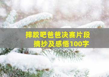 摔跤吧爸爸决赛片段摘抄及感悟100字