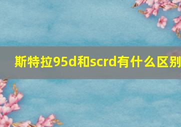 斯特拉95d和scrd有什么区别