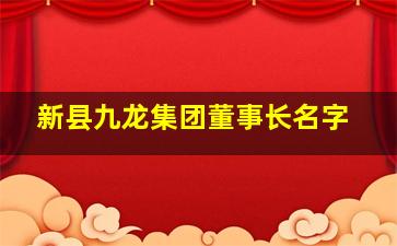 新县九龙集团董事长名字