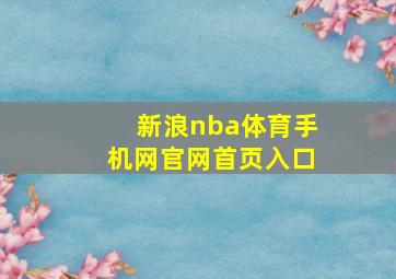 新浪nba体育手机网官网首页入口