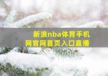 新浪nba体育手机网官网首页入口直播