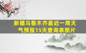 新疆乌鲁木齐最近一周天气预报15天查询表图片