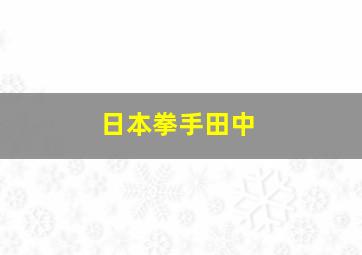 日本拳手田中