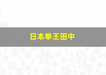 日本拳王田中