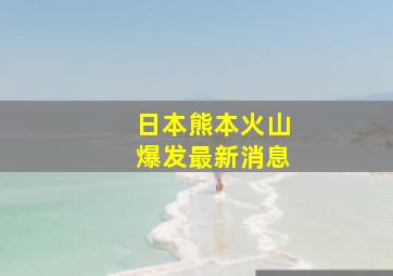 日本熊本火山爆发最新消息