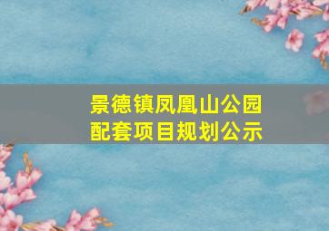 景德镇凤凰山公园配套项目规划公示