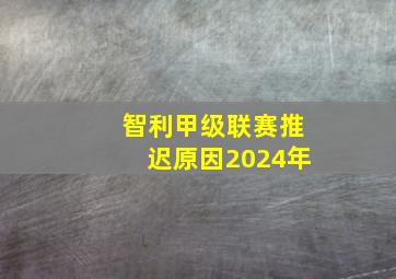 智利甲级联赛推迟原因2024年