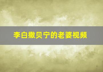 李白撒贝宁的老婆视频