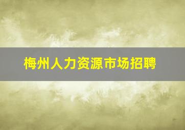 梅州人力资源市场招聘