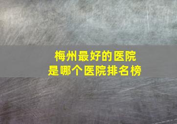 梅州最好的医院是哪个医院排名榜