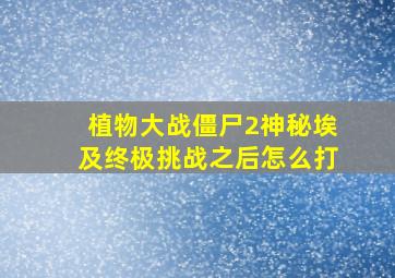 植物大战僵尸2神秘埃及终极挑战之后怎么打