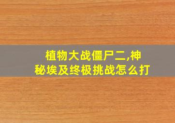 植物大战僵尸二,神秘埃及终极挑战怎么打