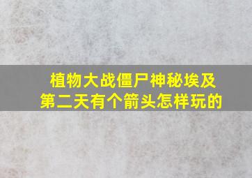 植物大战僵尸神秘埃及第二天有个箭头怎样玩的