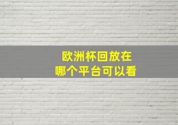 欧洲杯回放在哪个平台可以看