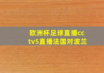 欧洲杯足球直播cctv5直播法国对波兰