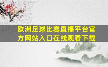 欧洲足球比赛直播平台官方网站入口在线观看下载