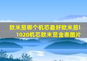 欧米茄哪个机芯最好欧米茄l1020机芯欧米茄金表图片