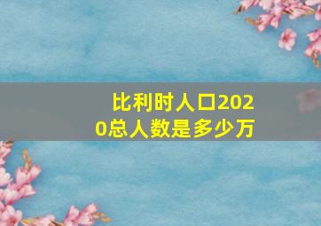 比利时人口2020总人数是多少万